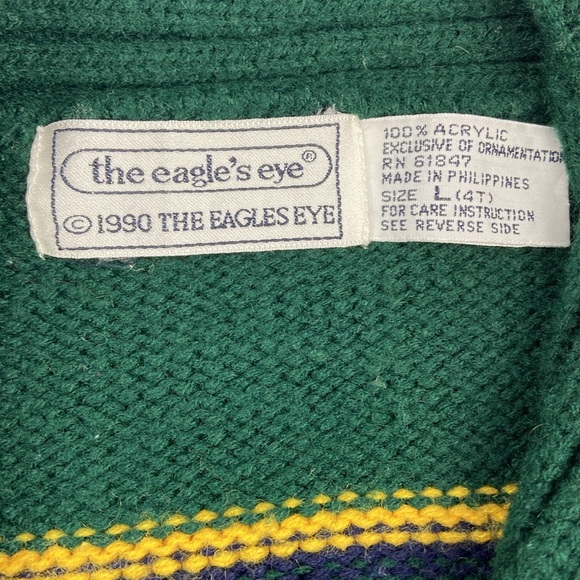 Vintage 90s The Eagle’s Eye Varsity cable cardigan sweater - Picture 10 of 11